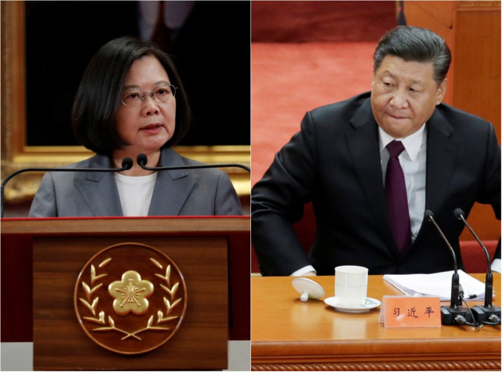 الرئيس الصيني شي جين بينغ و رئيسة تايون تساي إينغ وين