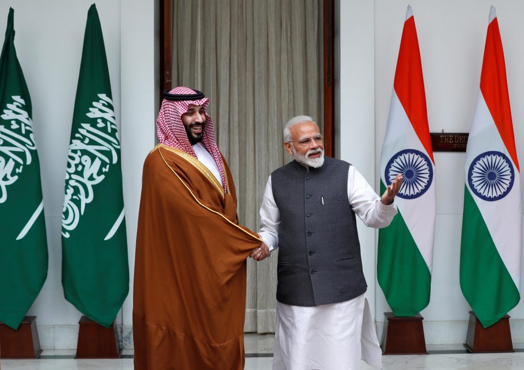 ولي العهد السعودي محمد بن سلمان و رئيس وزراء الهند ناريندرا مودي