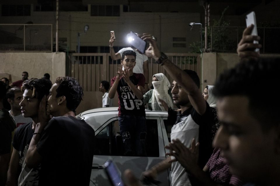 متظاهرون وسط القاهرة يطالبون بإسقاط الرئيس السيسي ، في وسط القاهرة 20 سبتمبر/ DPA