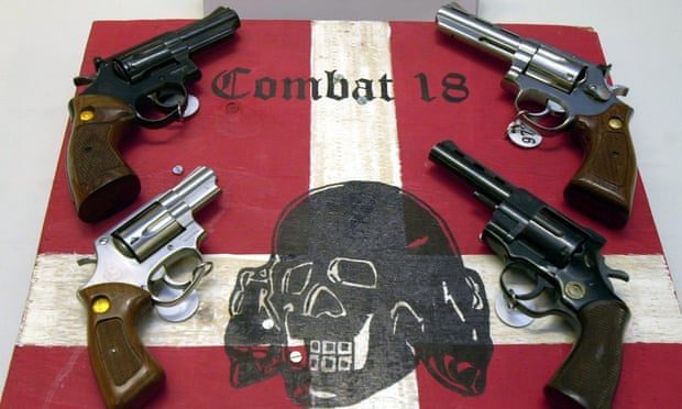 أسلحة لمجموعة النازيين الجدد Combat 18 التي استولت عليها الشرطة الألمانية/ Getty