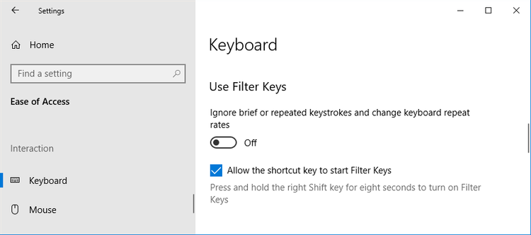   تعطيل تصفية المفاتيح لتفعيل مفتاح  Windows 