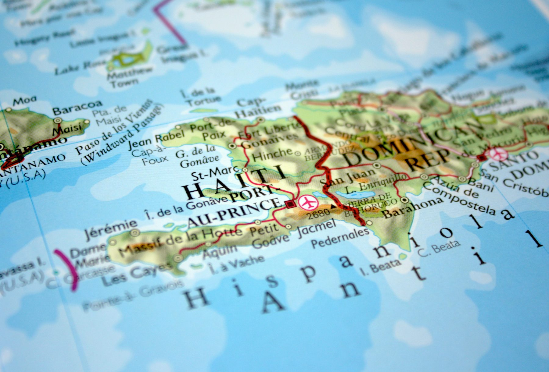 Доминикана и Гаити на карте