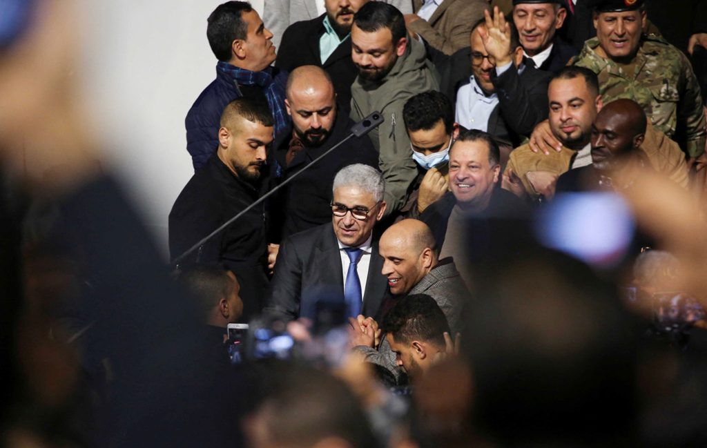 فتحي باشاغا وزير الداخلية الليبي السابق لحظة وصوله لطرابلس، رويترز