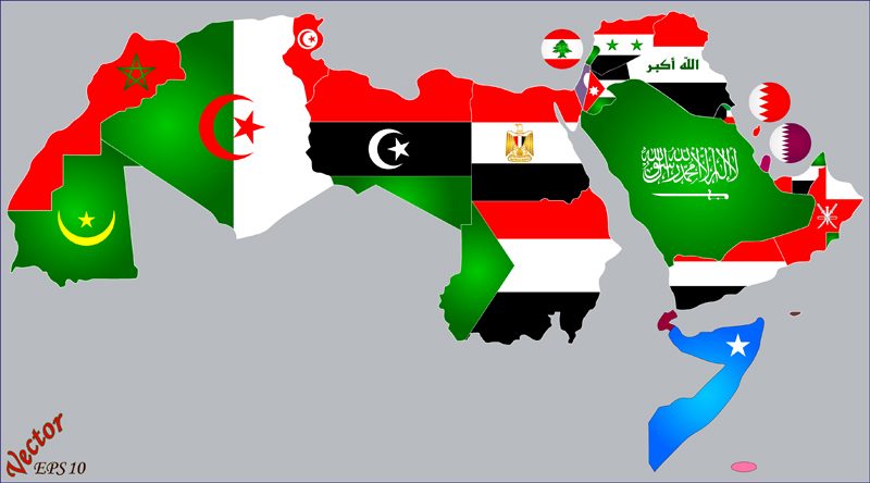 خريطة العالم العربي/ shutterstock
