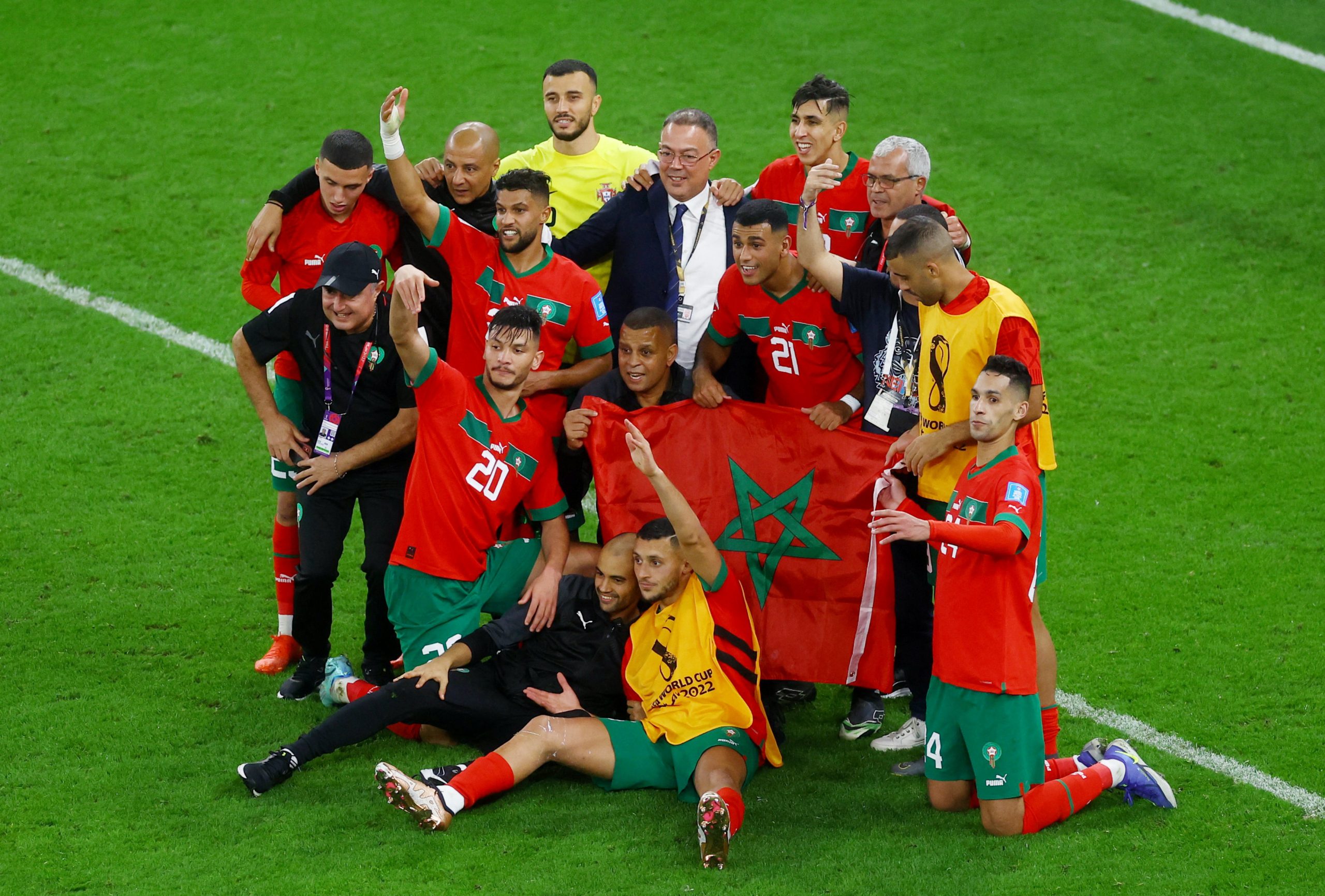فوز المنتخب المغربي على نظيره البرتغالي / رويترز