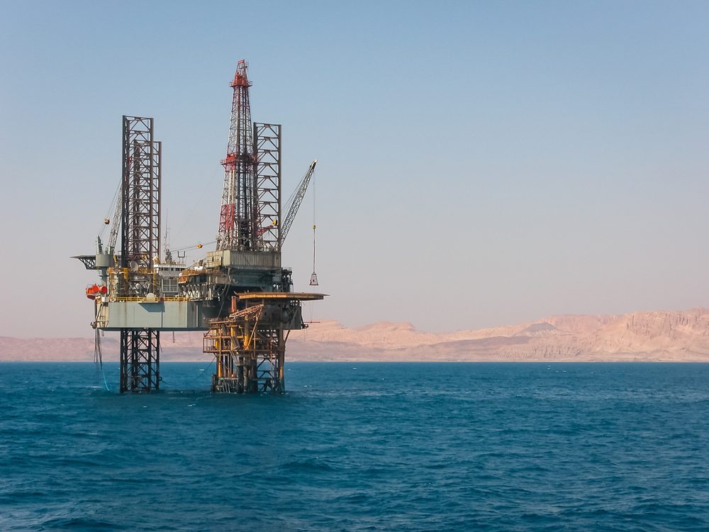 منصة للتنقيب عن الغاز المصري في خليج السويس
