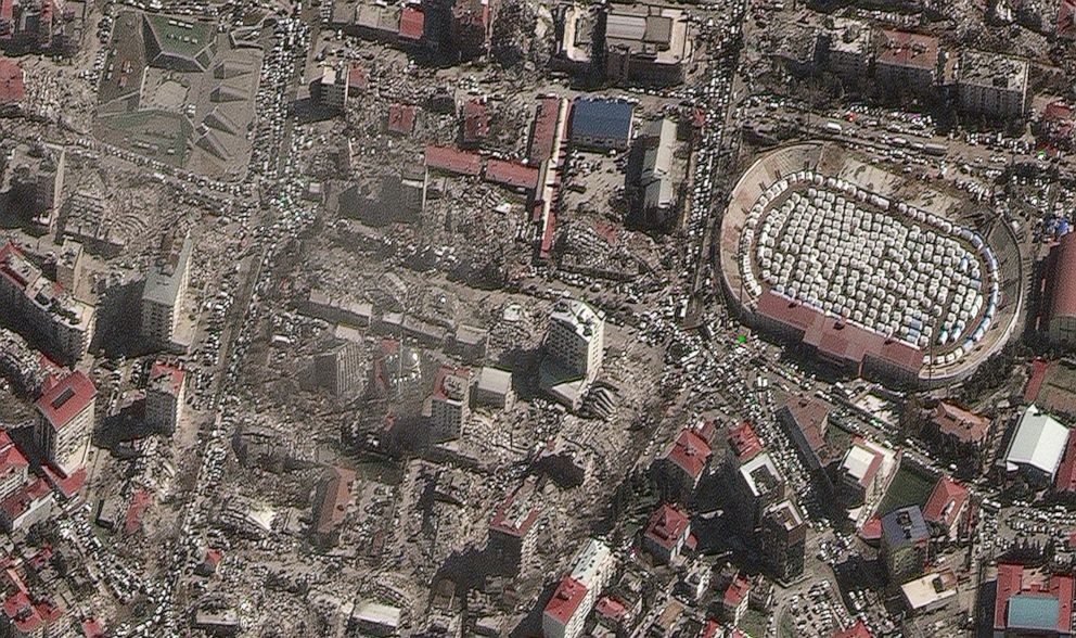 صورة من الأقمار الاصطناعية للزلزال