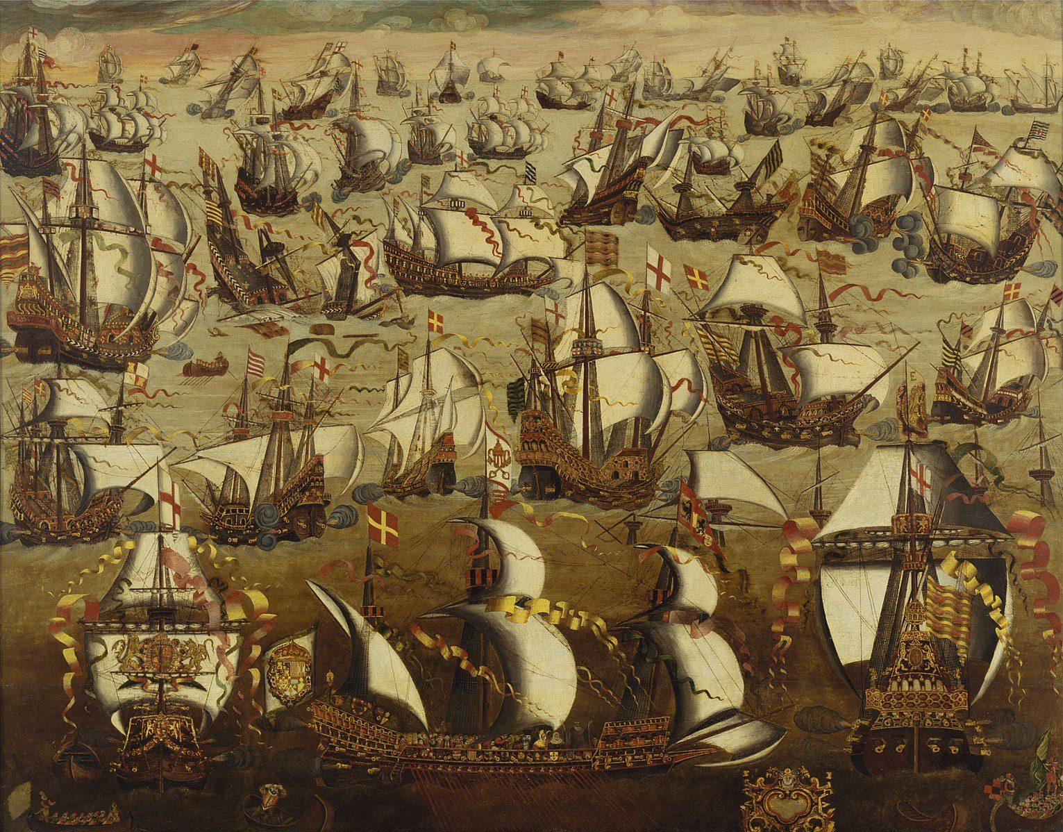 جانب من السفن البريطانية والإسبانية في حربهما الضروس - Wikimedia Commons