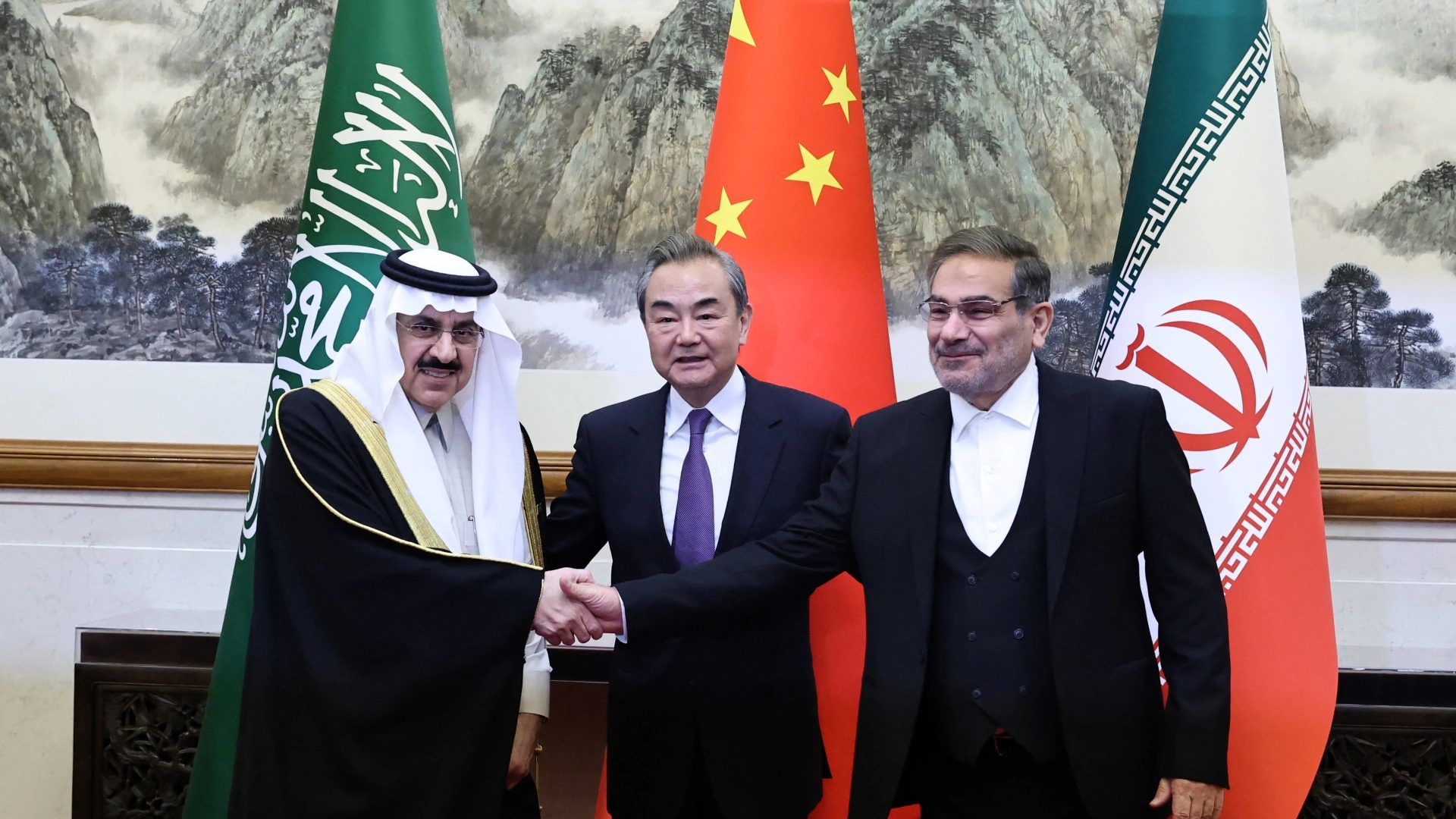 اتفاق استئناف العلاقات السعودية الإيرانية في العاصمة الصينية بكين، 10 مارس/آذار 2023 -رويترز