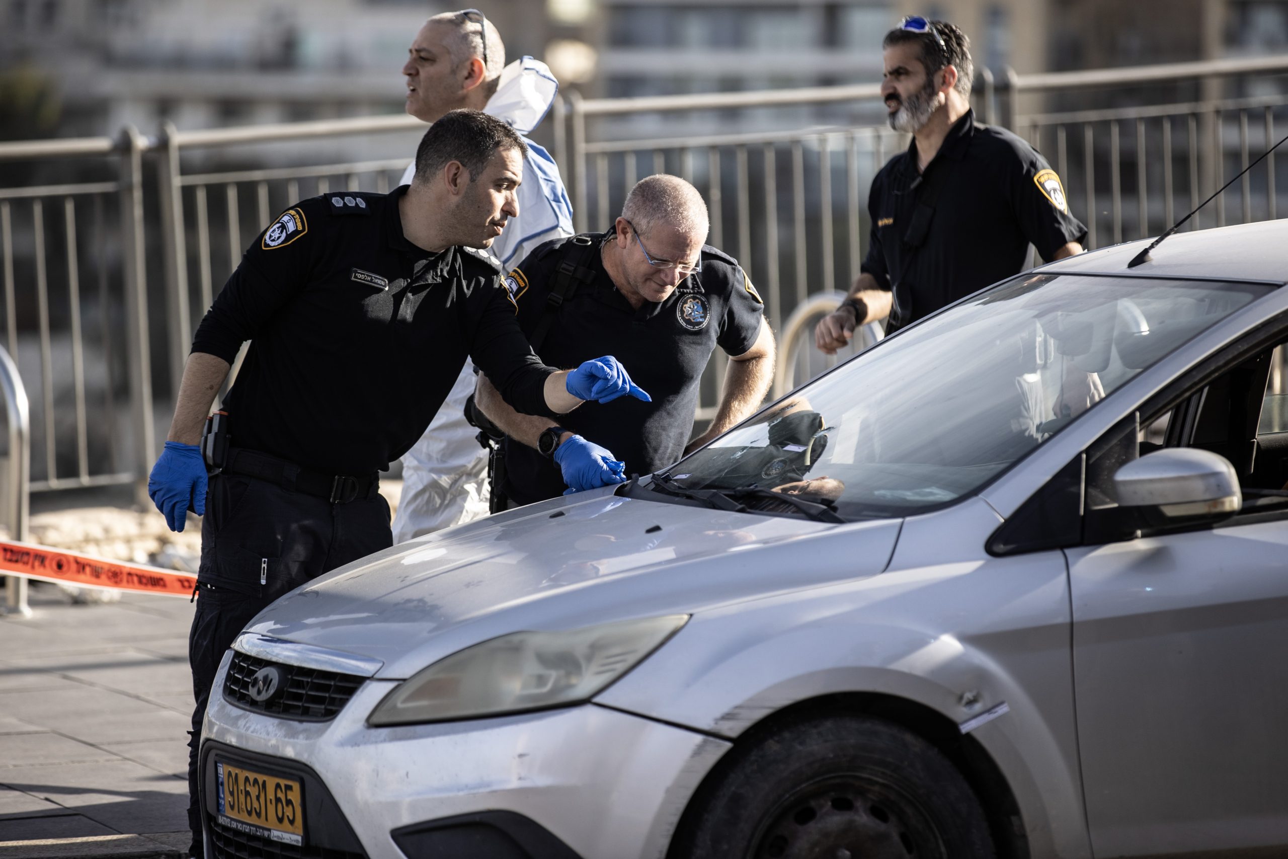 شرطة الاحتلال عقب إطلاق النار بالقدس/الأناضول<br>