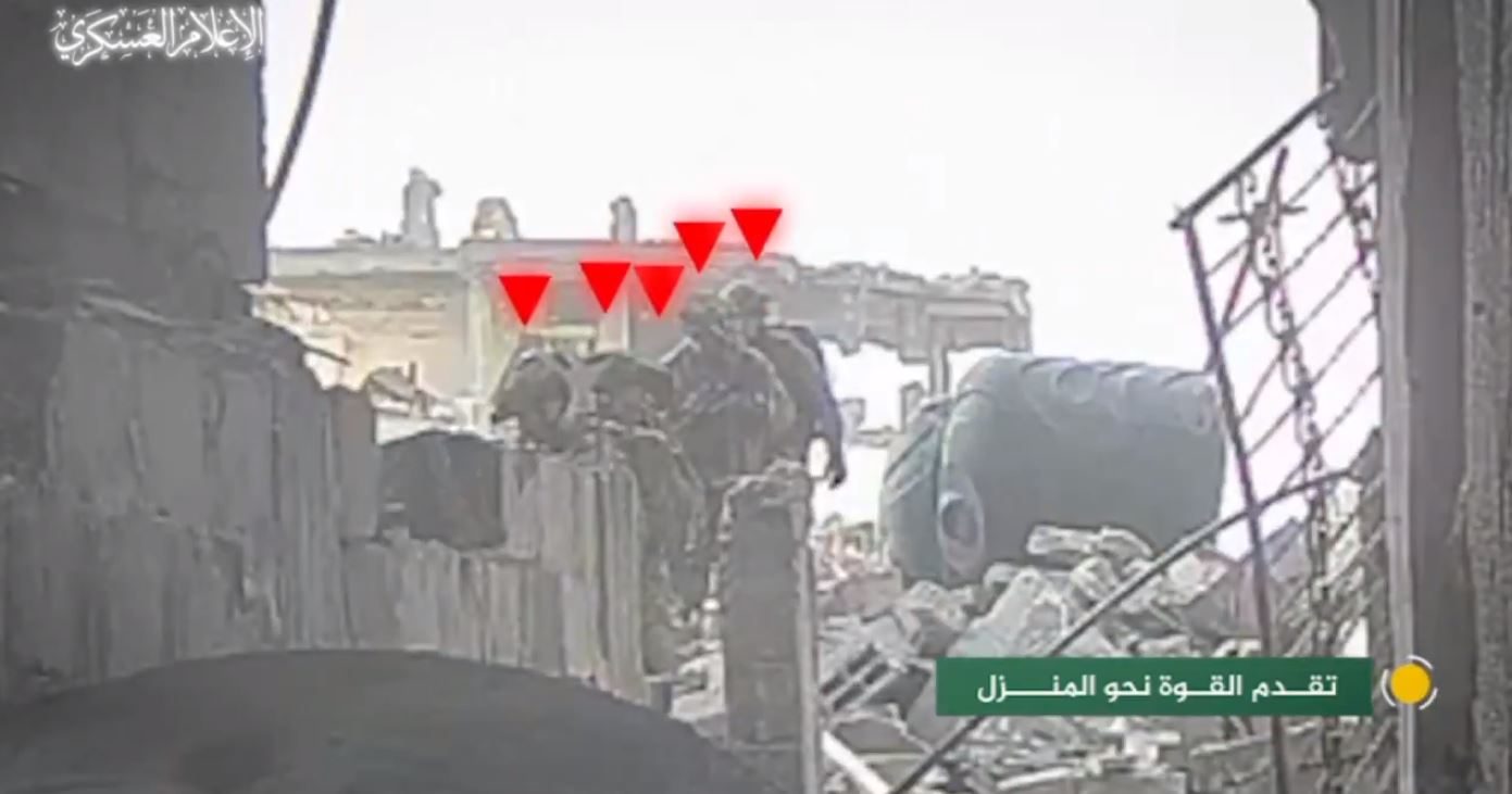 لقطة من فيديو للقسام حول عملية استهداف جنود الاحتلال في غزة/ مواقع التواصل الاجتماعي