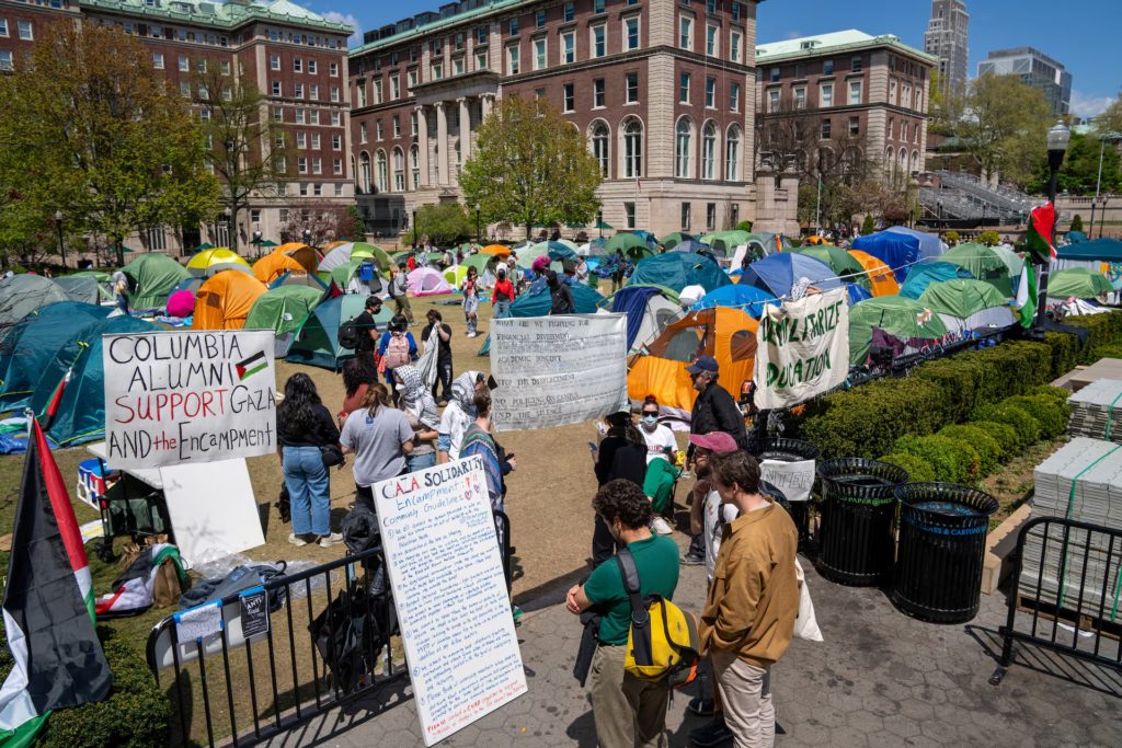 مخيم التضامن مع فلسطين في جامعة كولومبيا الأمريكية/ رويترز