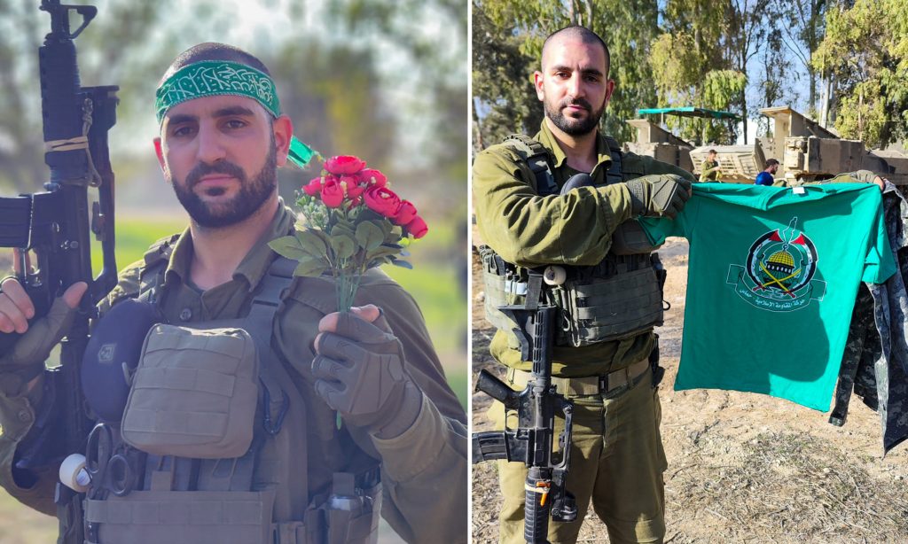 الجندي الإسرائيلي شلومي أمسيلي نشر الصورتين على حسابه في فيسبوك