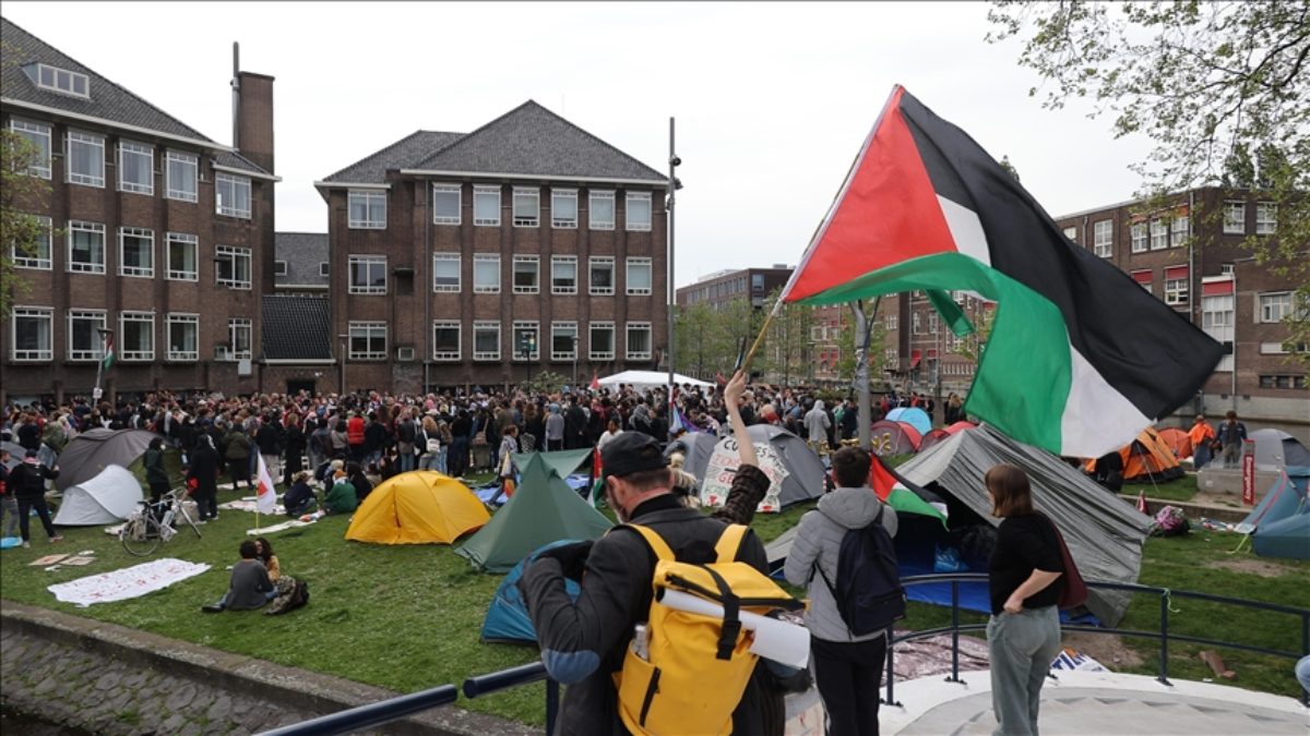 مظاهرات داعمة لفلسطين في جامعة أمستردام الهولندية/ الأناضول